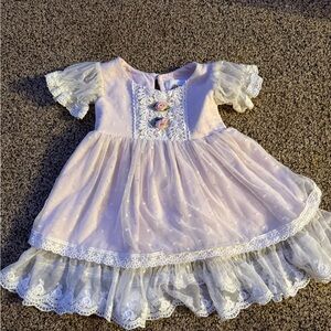 Elegant Lace Baby Dress with Floral Accents
